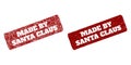 MADE BY SANTA CLAUS Red Rounded Rough Rectangular Stamp Seal with Distress Surfaces