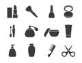 Flat vector make-up & hair accessory icons