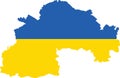 Flag map of the DNIPROPETROVSK SICHESLAV OBLAST, UKRAINE