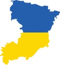 Flag map of the RIVNE OBLAST, UKRAINE