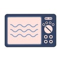 Flat vector microwave oven icon, kitchen equipment