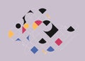 Flat vector. Minimal geometric background. Dynamic shapes composition. Eps10 vector Royalty Free Stock Photo