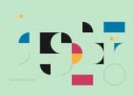 Flat vector. Minimal geometric background. Dynamic shapes composition. Eps10 vector Royalty Free Stock Photo