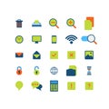 Flat vector mobile web app interface icon pack