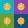 Flat vector money icons Royalty Free Stock Photo
