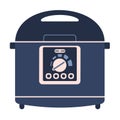 Flat vector multicooker machine icon, crockpot Royalty Free Stock Photo