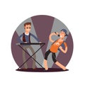 Flat vector musician and singer cartoon characters