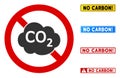 Flat Vector No Co2 Pollution Sign with Phrases in Rectangle Frames Royalty Free Stock Photo