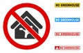 Flat Vector No Greenhouse Sign with Phrases in Rectangular Frames Royalty Free Stock Photo