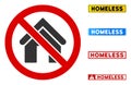 Flat Vector No Home Sign with Phrases in Rectangular Frames Royalty Free Stock Photo