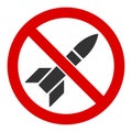 Flat Vector No Rockets Icon