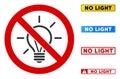 Flat Vector No Shining Lamp Sign with Titles in Rectangular Frames Royalty Free Stock Photo