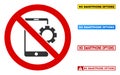 Flat Vector No Smartphone Options Sign with Messages in Rectangular Frames