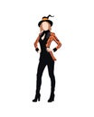 Flat Vector People And Illustration, Woman With Halloween Witch Outfit Royalty Free Stock Photo