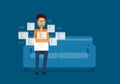 Flat vector people programing develop web site and create application