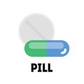 Flat vector pill or vitamin Royalty Free Stock Photo