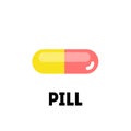 Flat vector pill or vitamin Royalty Free Stock Photo