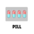 Flat vector pill or vitamin Royalty Free Stock Photo