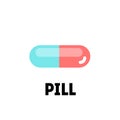 Flat vector pill or vitamin Royalty Free Stock Photo