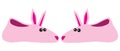 Flat Vector Pink Bunny Slippers