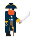 Flat vector pirate isolated on white background Royalty Free Stock Photo