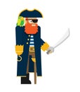 Flat vector pirate isolated on white background Royalty Free Stock Photo