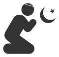 Flat Vector Praying Muslim Icon