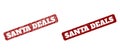 SANTA DEALS Red Rounded Rough Rectangular Seal with Corroded Textures