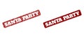 SANTA PARTY Red Rounded Rough Rectangular Seal with Corroded Surfaces