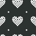 Hand drawn seamless pattern. Tennis balls in heart Royalty Free Stock Photo