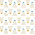 Flat Vector Seamless Pattern Sport Badminton Shuttlecocks