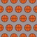 Flat Vector Seamless Sport and Recreation Pattern Basketball