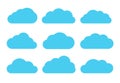 Flat vector set of clouds