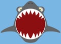 Flat Vector Shark Attack Royalty Free Stock Photo