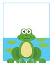 Flat Vector Smiling Cartoon Frog Royalty Free Stock Photo