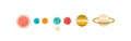 Flat Vector Solar System Illustration with Planets and Orbit Lines Royalty Free Stock Photo