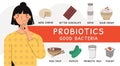 Flat vector sources of probiotic bacteria products