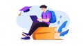 Graduate Student Studying Online Royalty Free Stock Photo