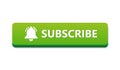 Flat vector subscribe button for video channel