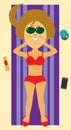 Flat Vector Sun Bather