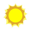 Flat vector sun icon illustration on white background copyspace