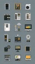 Flat Vector Technology and Information System Icon Set Illustration Royalty Free Stock Photo