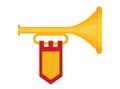 Flat vector Trumpet with flag icon Royalty Free Stock Photo