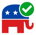 Flat Vector Vote Republican Icon Royalty Free Stock Photo