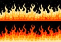 Hot fiery wall of fire flame safety sign border