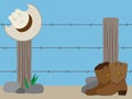 Flat Vector Western Fence Royalty Free Stock Photo