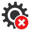 Flat Vector Wrong Settings Gear Icon