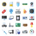 Computer Hardware Flat Icons Pack Royalty Free Stock Photo