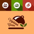 Flat vegetarian cuisine design elements