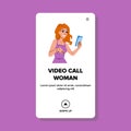 flat video call woman vector